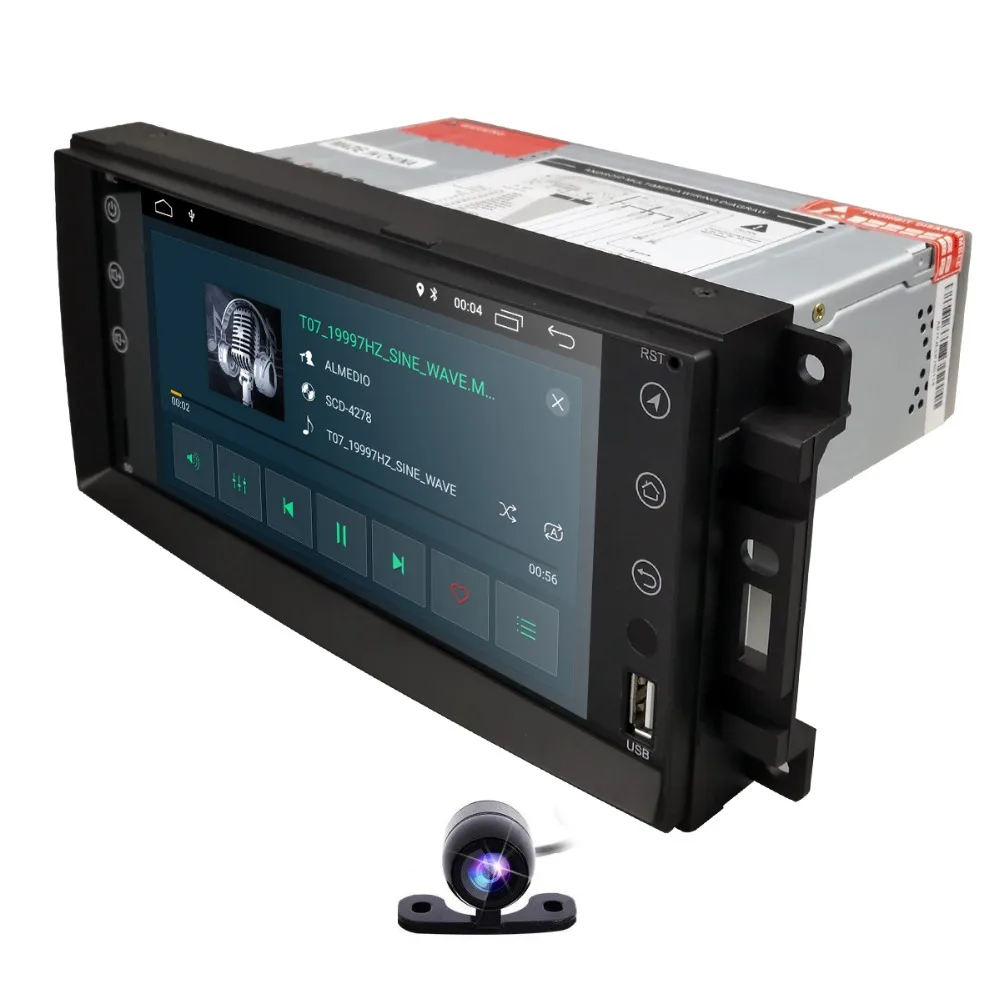 Flash Deal 2G+16G Hizpo Car Stereo GPS Player for Dodge Ram Challenger Jeep Wrangler JK Head Unit Single Din Touch Screen In dash Radio CAM 4