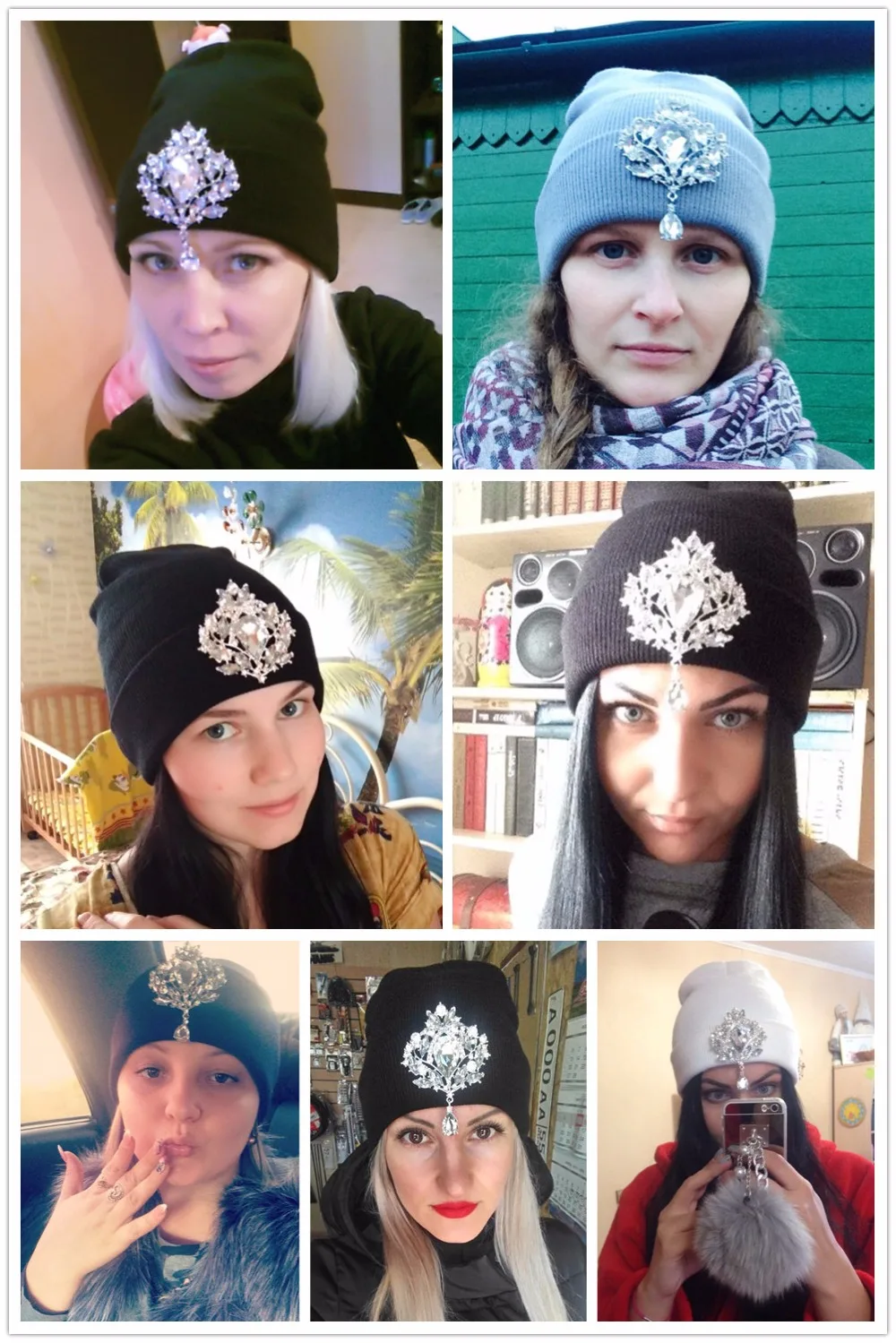 Шапки женские трикотажные со стразами|beanie winter hat|women hatfashion woman hat |