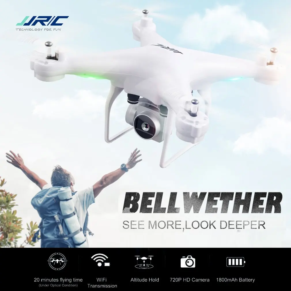 

JJR/C JJRC H68 Drones with Camera 720P Quadcopter Altitude Hold Headless Mode RC Helicopter Toys 3D-Flip 20mins Long Flighting