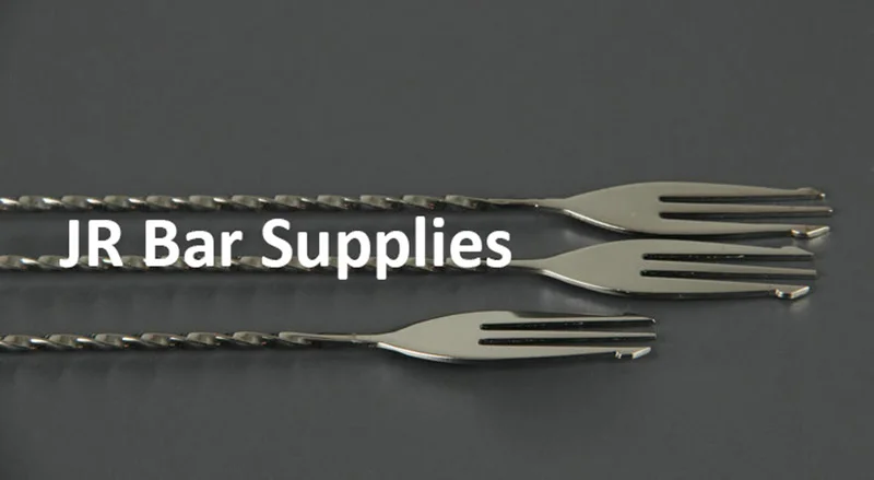 1PCS Trident Bar spoon Cocktail Mixing Spoon 30cm/40cm/50cm, Stainless Steel, Gunmetal Black
