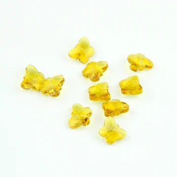 

Crystal Butterfly Beads Topaz 14mm 100-2000pcs Glass Parts,Home Wedding Decoration Free Shipping