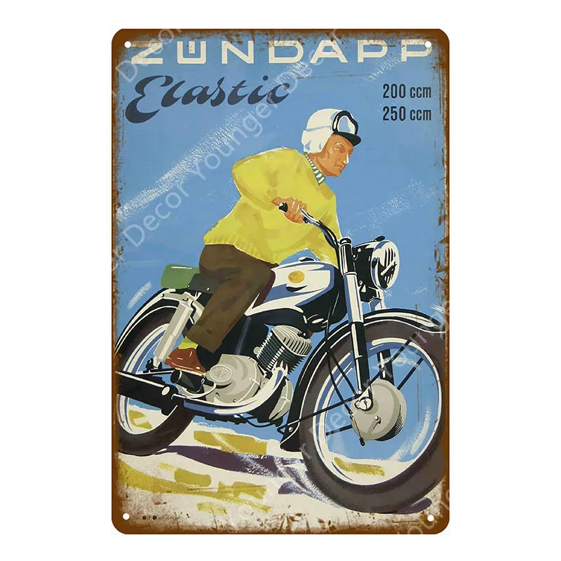 Классический Zundapp мотоциклы металлическая пластина оловянные знаки винтажный металлический постер гараж; клуб бар украшение стены домашний декор доска