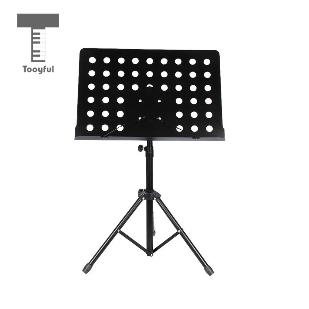 

Tooyful Durable Music Score Stand Mount with Adjustable Metal Tripod for Concert Stage Practice Accessory Black