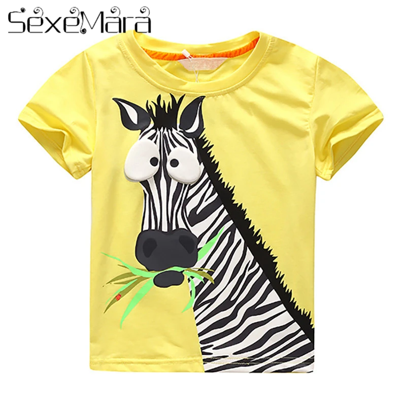 

Boy T-Shirt New Summer T-shirt Zebra Pattern Boys Casual Wear Children's T-shirt 3-7 Years