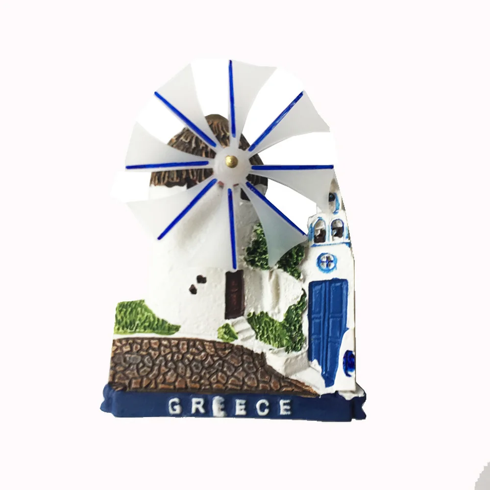 

BABELEMI Greece Santorini Windmill Town Tourist Souvenirs Fridge Magnet Travel Souvenirs Refrigerator Stickers Home Decoration