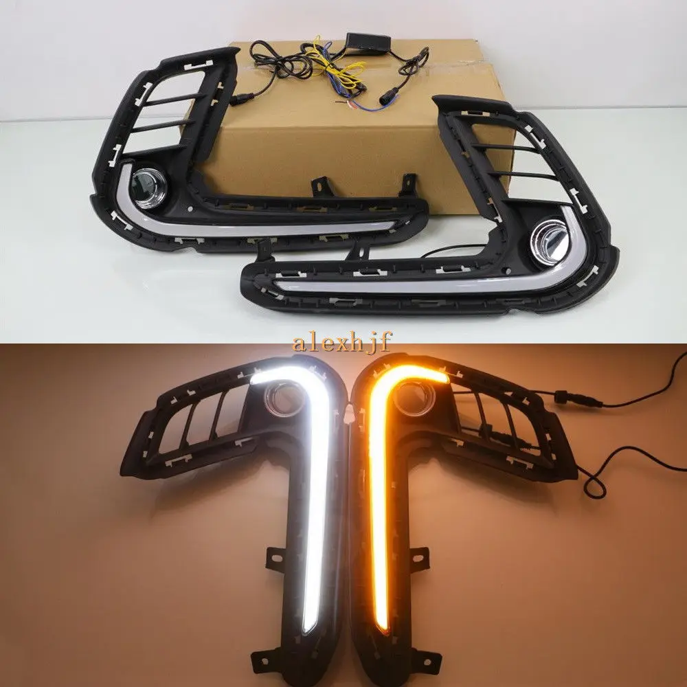 LED Light Guide Daytime Running Lights DRL Turn Signal for Hyundai