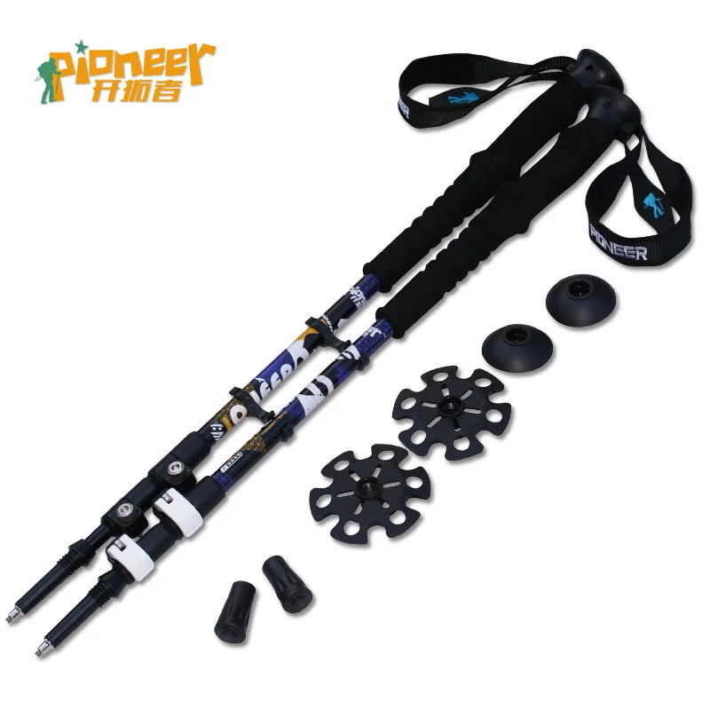 Bastão de Caminhada Externo de Fibra de Carbono de Alumínio de Esqui Lote 240 g Telescópio Vara Caminhada Nórdica Pólo Trekking Bloqueio Acampamento 20 - 2 Pçs 15 Cheap Bengalas