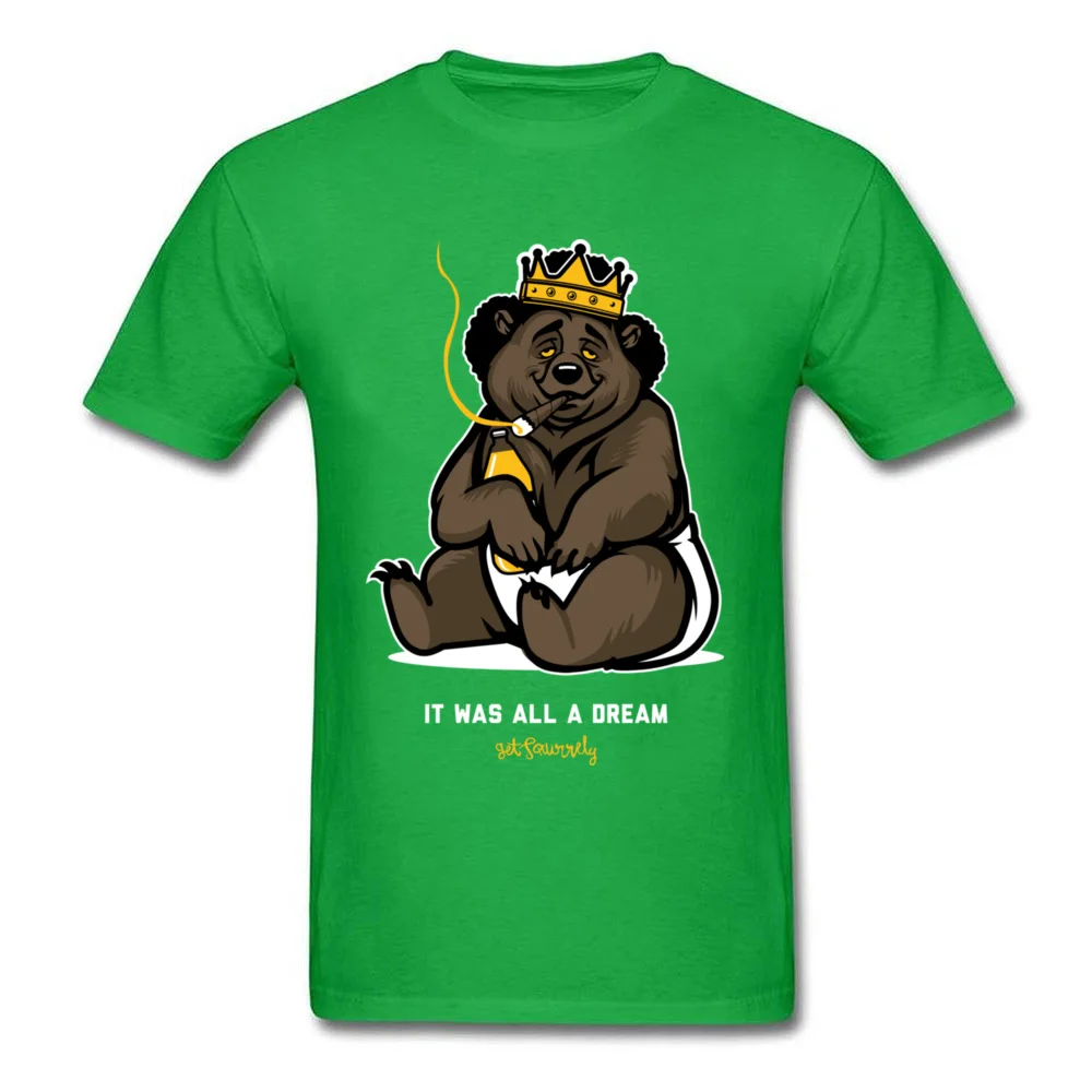 Printed Biggie Bear T-Shirt Latest Summer Autumn Short Sleeve Round Collar Tees Cotton Men's Print Tee Shirt Top Quality Biggie Bear green
