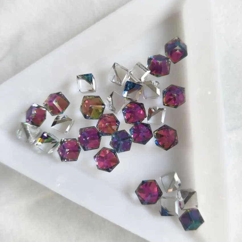 

100pcs Cube Nail Rhinestones Glass Crystals Charms Gems for Nail Art Decorations Flatback 4mm 3D Nail Stone Manicure Accessorie