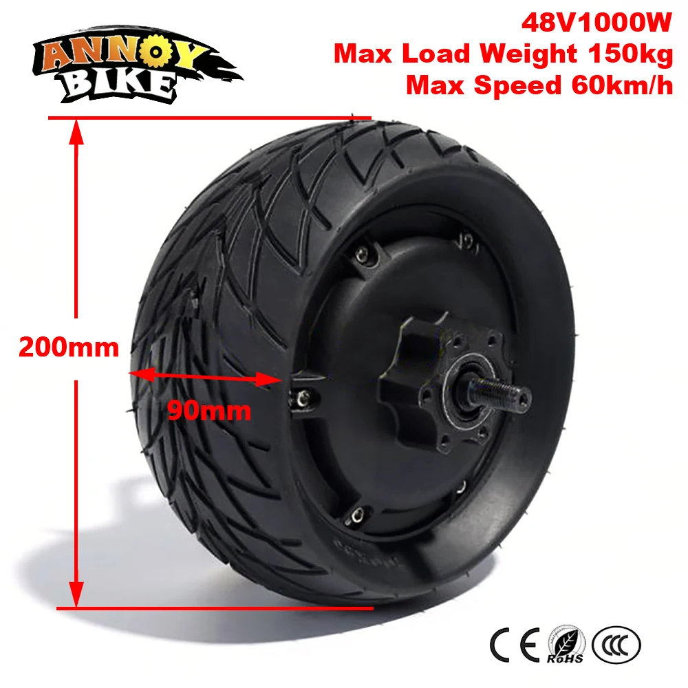 48V 1000W 8 Inch Electric Bicycle Scooter Motor Fat Tire 200*90 8