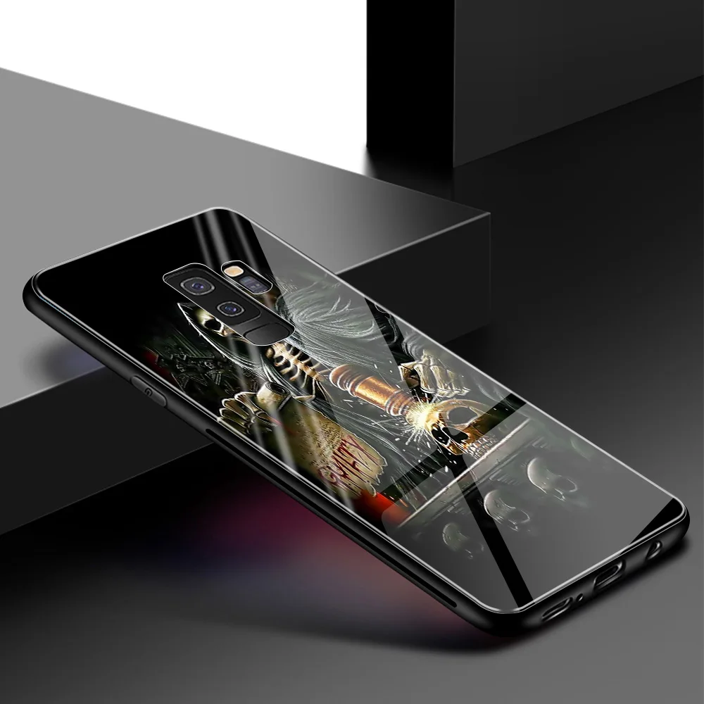 Чехол для samsung S9 Plus, стеклянный чехол с рисунком черепа, чехол для samsung Galaxy Note 8 9 10 plus S8 S9 S10 Plus lite - Цвет: 01101