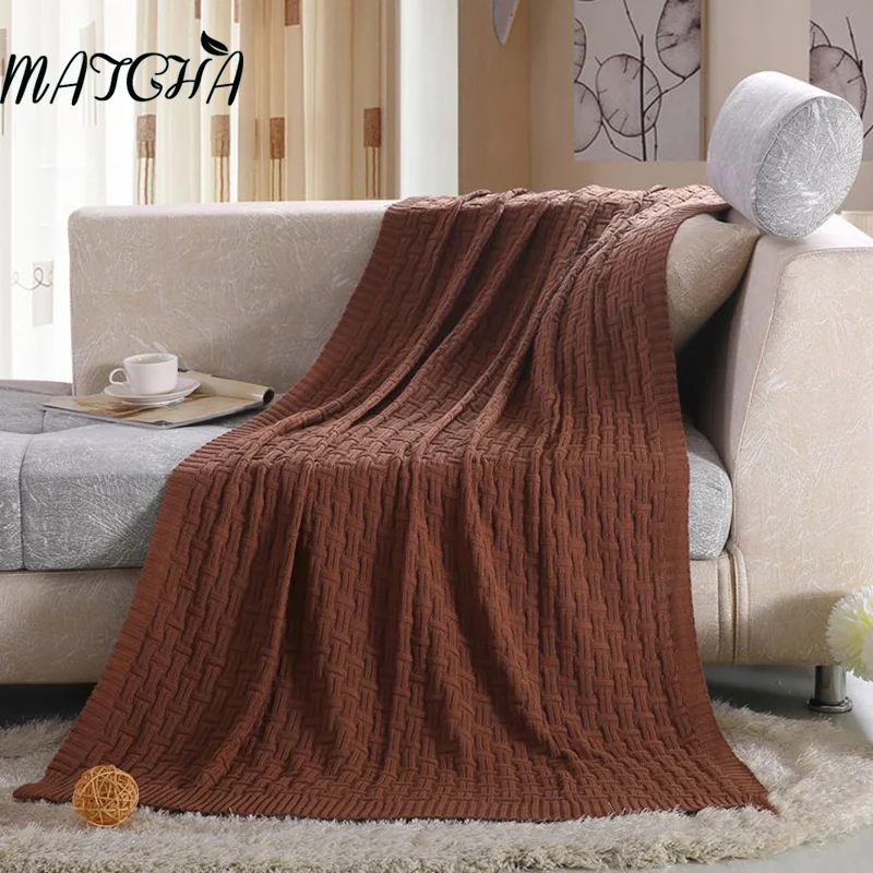 Matcha 2017 Spring/Autumn 100Cotton Knitted Weave Blankets Classic