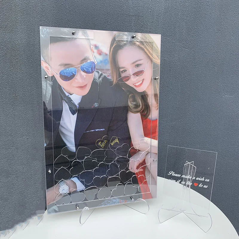

1 Set Signature Plate Creative DIY Wedding Photo Personal Custom Signature Guestbook For Birthday Party Wedding Decoration