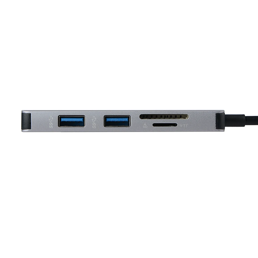 Алюминий 5 в 1 USB-C USB C концентратор тип-c до 4K HDMI 2 порта USB 3,0 концентратор SD/TF кард-ридер для MacBook type C концентратор адаптер