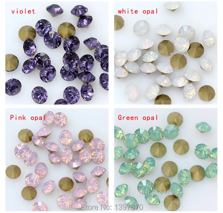 ss1-ss47 shiny Clear Czech Crystal Rhinestone Cone Round Pointed Foiled Back Glass Strass stone nail art Gem jewelry making bead