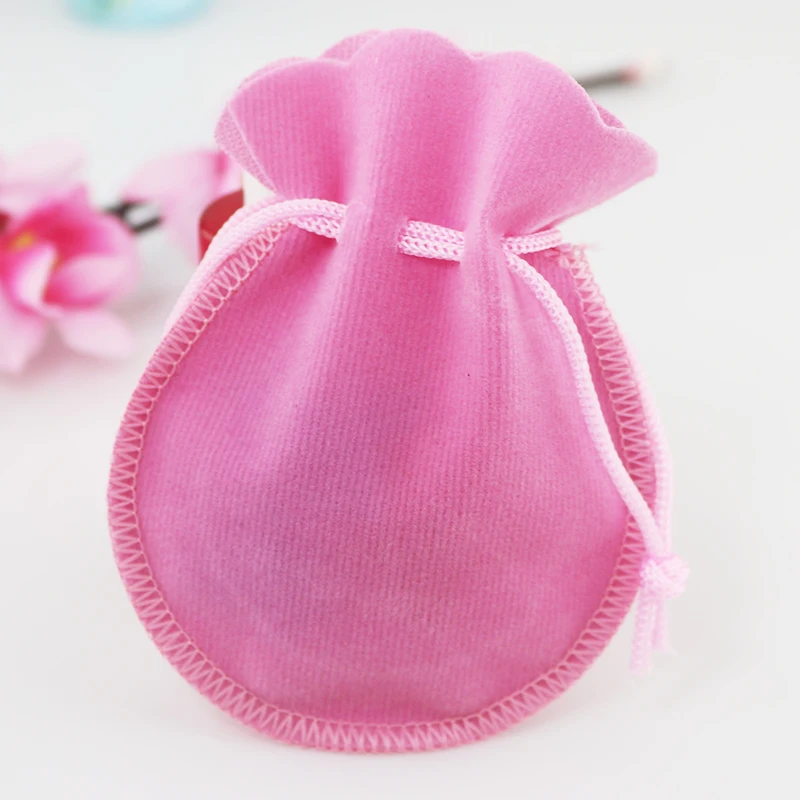 Hot Sale 50pcs/lot Gourd Pink Velvet Bags 8*10cm Small Charms Jewelry Packaging Wedding Decoration Drawstring Gift Bag | Украшения и