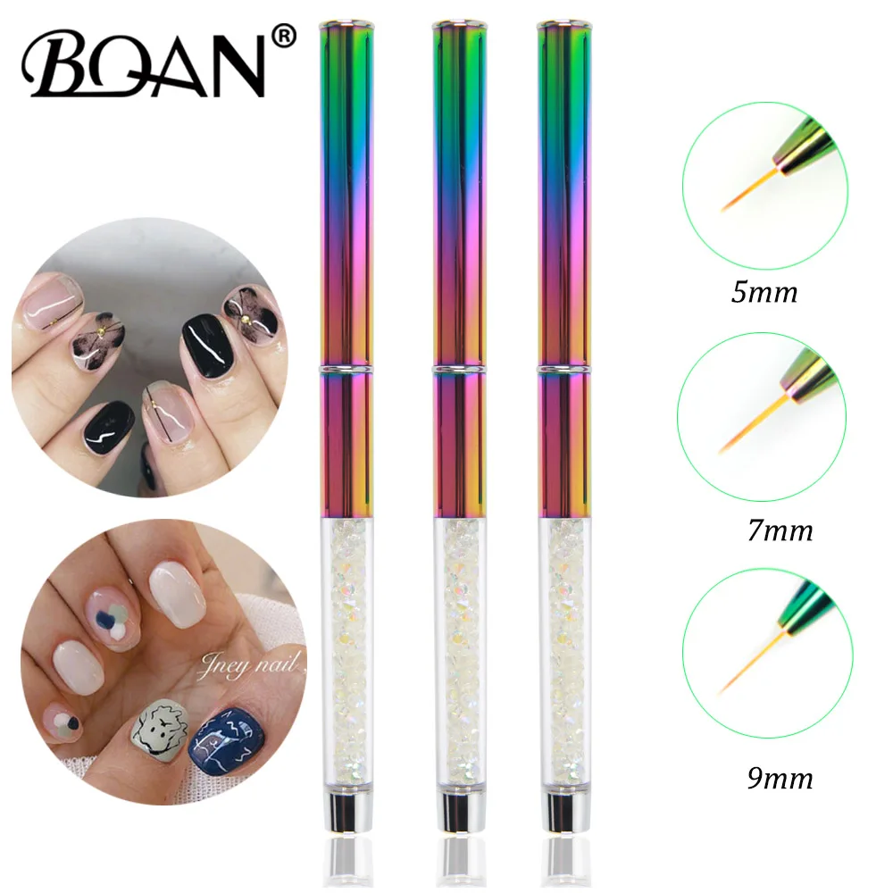 BQAN 1 шт., 5 мм/7 мм/9 мм, цветная ручка, кисть для рисования, кисть для рисования, Гель-лак, хрустальные маникюрные инструменты для ногтей