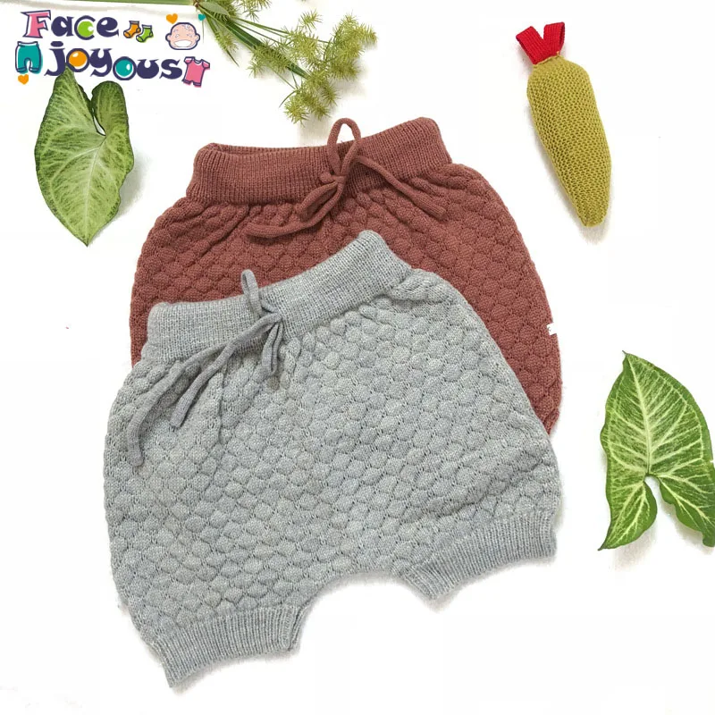 

Baby Knit Shorts Autumn 2019 Children All-match High Waist Solid Loose Wool Troursers Newborn Baby Girl Bottom Keep Warm