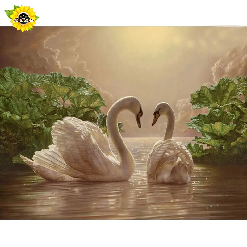 

YIKELA 5D Diy Couple Goose Diamond Painting Cross Stitch Full Square Accessory Embroidery Sticker Needlework DIY Gift Decoration