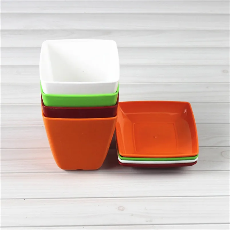 Mini Flower Pot Square Plastic Plant Flower Pot Garden Home Office Decor Nursery VA Suitable For All Kinds Of Plan 40AP0122