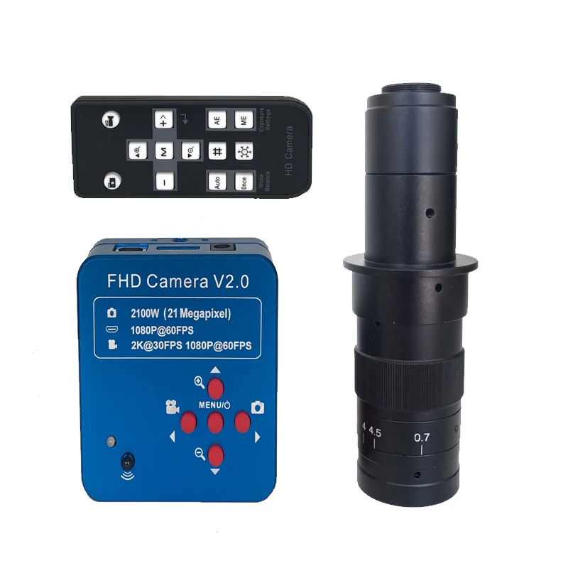 

21MP HD 1080P 60FPS HDMI USB Digital Video Microscope Camera+180X 300X C-Mount lens microscopio for SMT Phone PCB repair