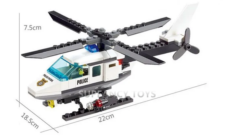102 шт. Детский конструктор Городская полиция|diy bricks|police helicopterbuilding blocks |