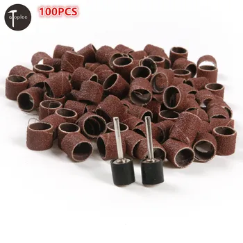 

100 PCS 6.35/9.5/12.5mm Diameter Sanding Bands 80# With 2 PCS Sanding Drum Mandrel Polishing Metals Woods Tools