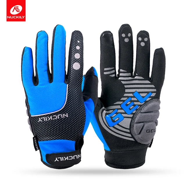 NUCKILY Cycling Gloves Full Finger Gel Pad Road Bike Hand Wear