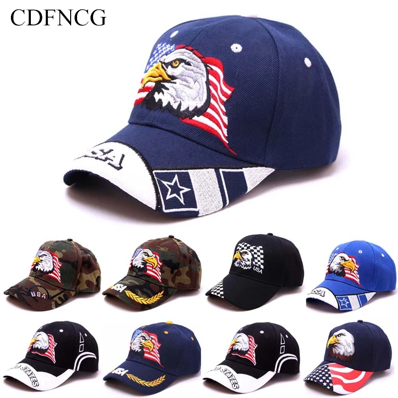 Бейсболка CDF бейсболка в стиле хип-хоп с вышитым буквенным принтом USA Eagle Sun Dad для