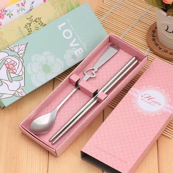 

100 Sets Love Heart Dinnerware Sets Wedding Favor Party Gift Stainless Steel Cutlery Set Tableware Feast Gifts ZA6429
