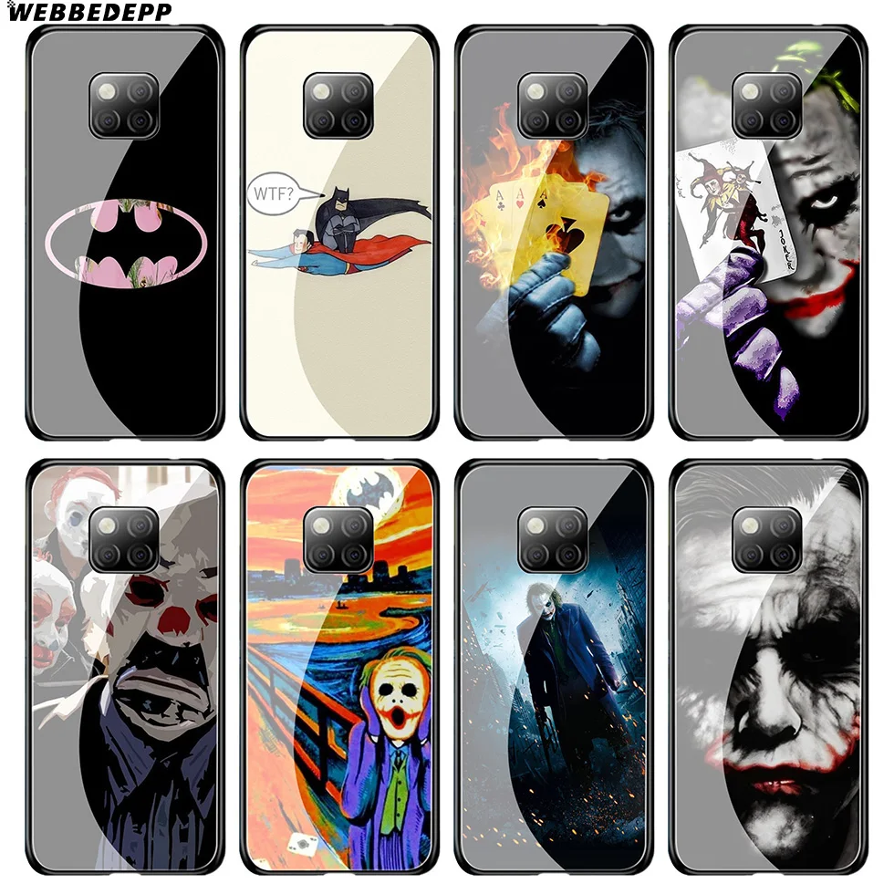 WEBBEDEPP Knight Joker Batman Tempered Glass Case for Huawei Mate 20 P20 P10 P Smart 2019 2018 &amp Honor 10 9 8X 7A Lite Pro |
