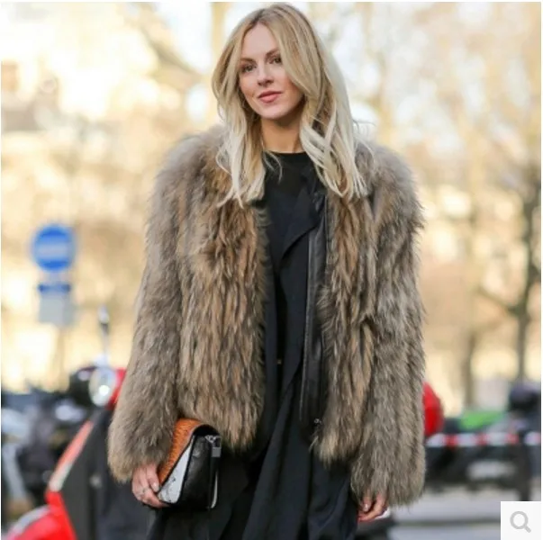 

2018 vetement Winter Women's Faux Fox Fur Coat Patchwork Leather Leopard skin Zipper Overcoat Furry Fluffy Plush Outwear AW299