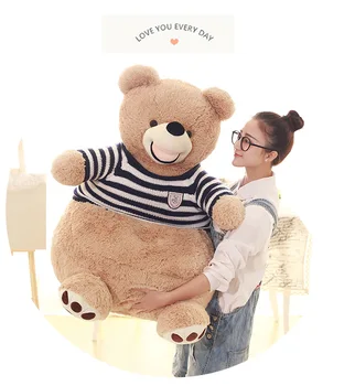 

new creative plush blue stripe sweater teddy bear sofa American Bear tatami gift about 60x60x55cm