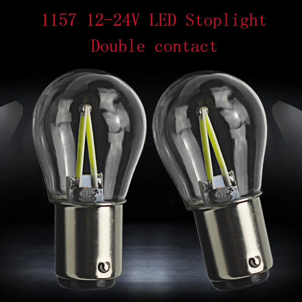 

5PCS P21W Led COB Car brakes, taillights, reversing lights DC12V 24V White/Warm white/Red/Yellow1157 Double contact BAY15D