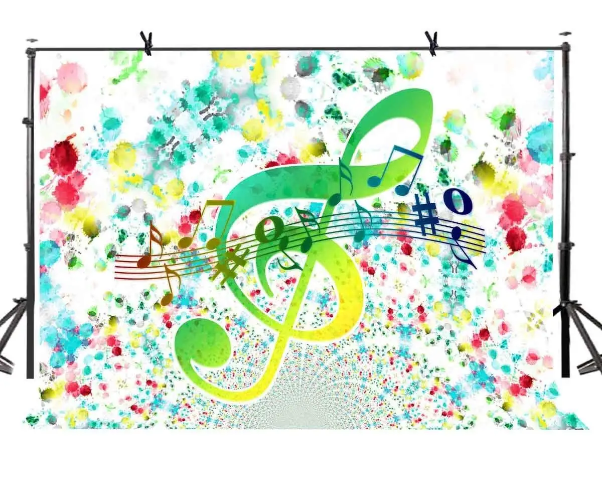 

150x220cm Abstract Painting Backdrop Music Symbol Abstract Painting Unique Photographic BackgroundPhoto Screen