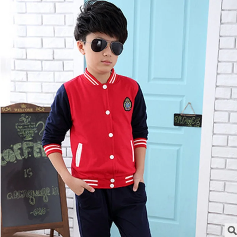 

Kids Clothes sports Sets Spring and Autumn2017 New Girls and Boys Clothing set Children's Baseball Clothing Sets Size4-18 ly193