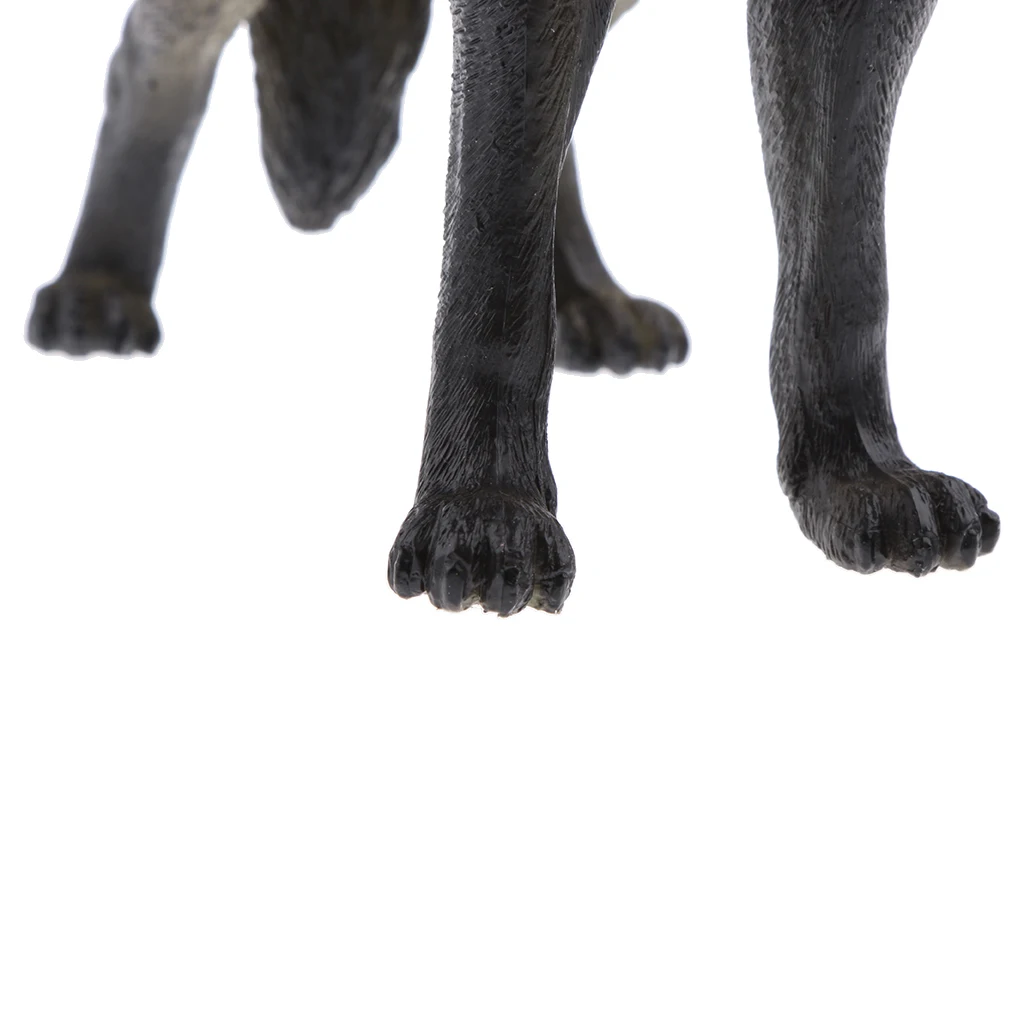 PVC material excellent details Realistic Animal Model Figurine Action Figures Playset Kids Toy Black Wolf