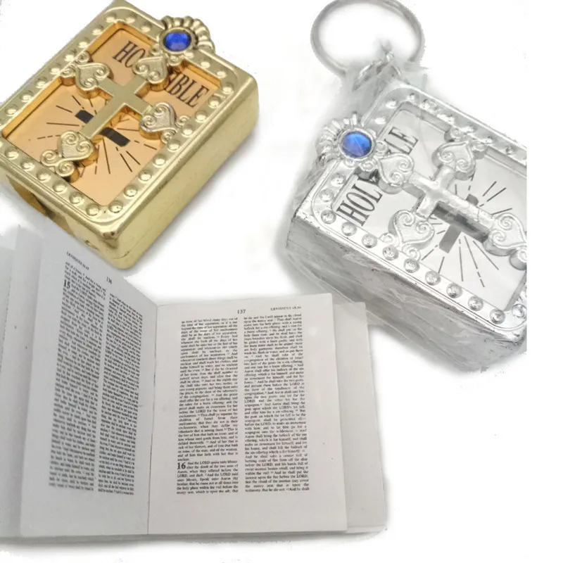 Catholicism Cross Mini Holy Book Bible Religious Gift Pendant Jewelry