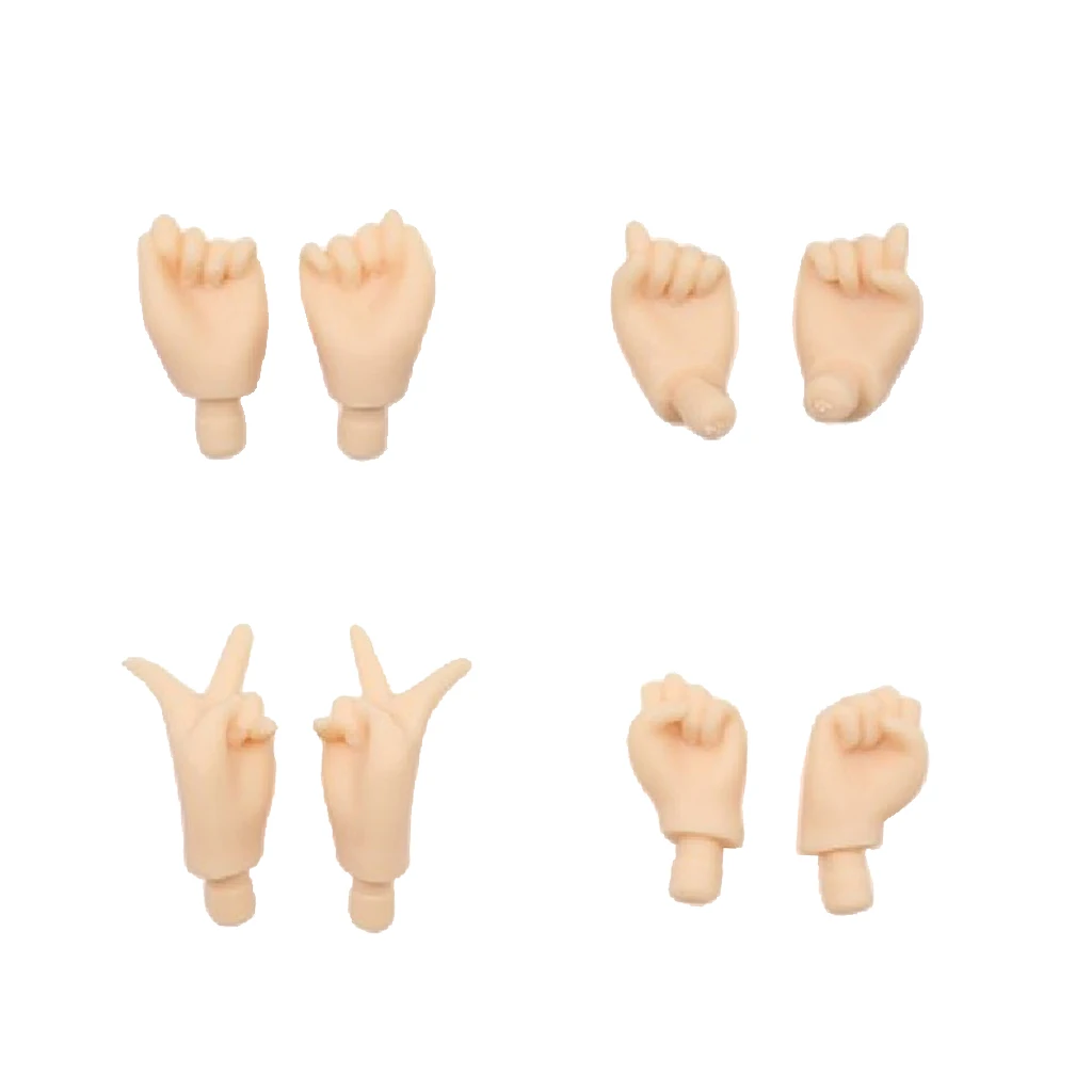 4 Pairs High Quality Hands DIY Making Joints Movable Hands for 12inch RBL Neo Blythe Pullip Dolls Accessories 