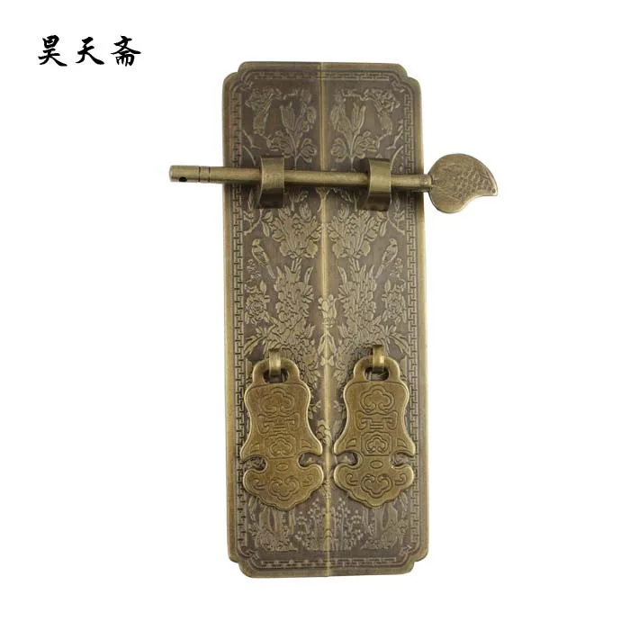 

[Haotian vegetarian] shoe bookcase cabinet classical Chinese antique copper handle large models HTC-283 birds