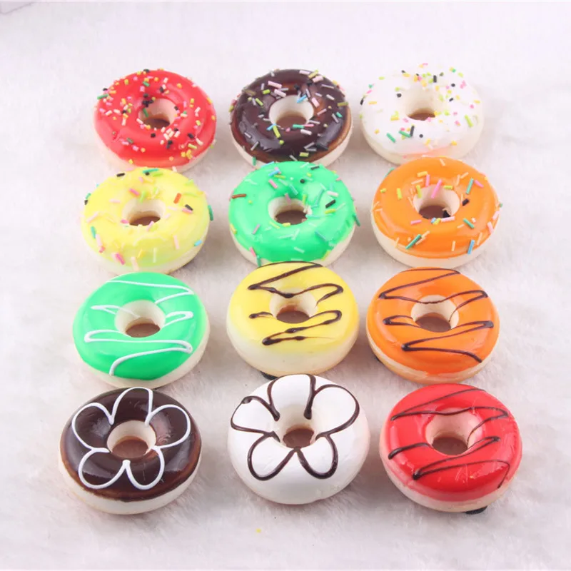 

5pc Artificial PU Bread Donuts Simulation Cake Decoration Craft Toys Model Early Educational Kitchen pretend toys for children