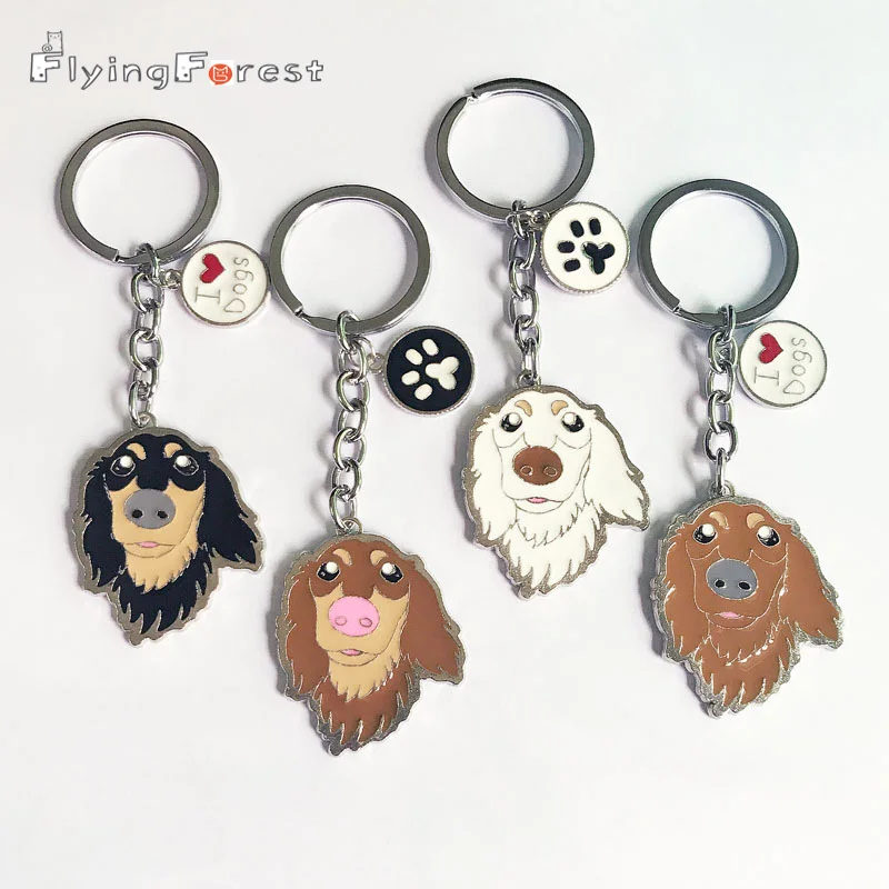 Dachshund Key chain DIY dogs Fashion Pet Key Holder Wholesale Tag