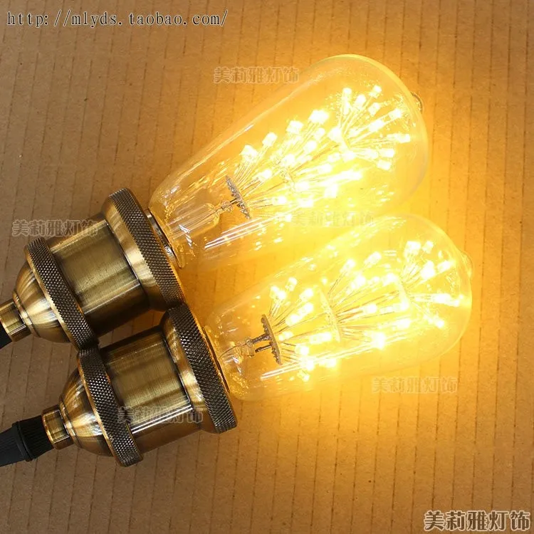2 шт. Ретро лампада Эдисон лампа LED ST58 E27 220 В 2/4/6 Вт Bombilla Винтаж свет ампулы декоративные углерода лампа накаливания