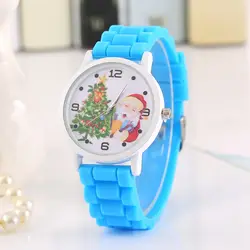 Meibo Для женщин Часы Рождество дерево Санта Клаус узор аналоговый резиновая силиконовый ремешок для часов кварцевые наручные часы