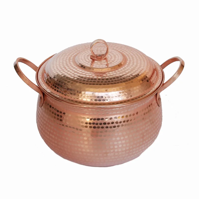 

A,100% Pure Copper Pot Stew Steam Soup Purple Deep Casserole Steamer Handmade Soup pot hot pots 18-30cm