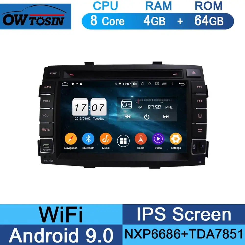 " ips 8 ядерный 4 Гб ram+ 64 Гб rom Android 9,0 автомобильный dvd-плеер для Kia Sorento 2012 2013 DSP радио gps Parrot BT Adas Multimedi - Цвет: 64G