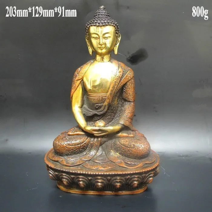 

Shipping Old China Rare Tibet Bronze State -Buddha Statue Statue