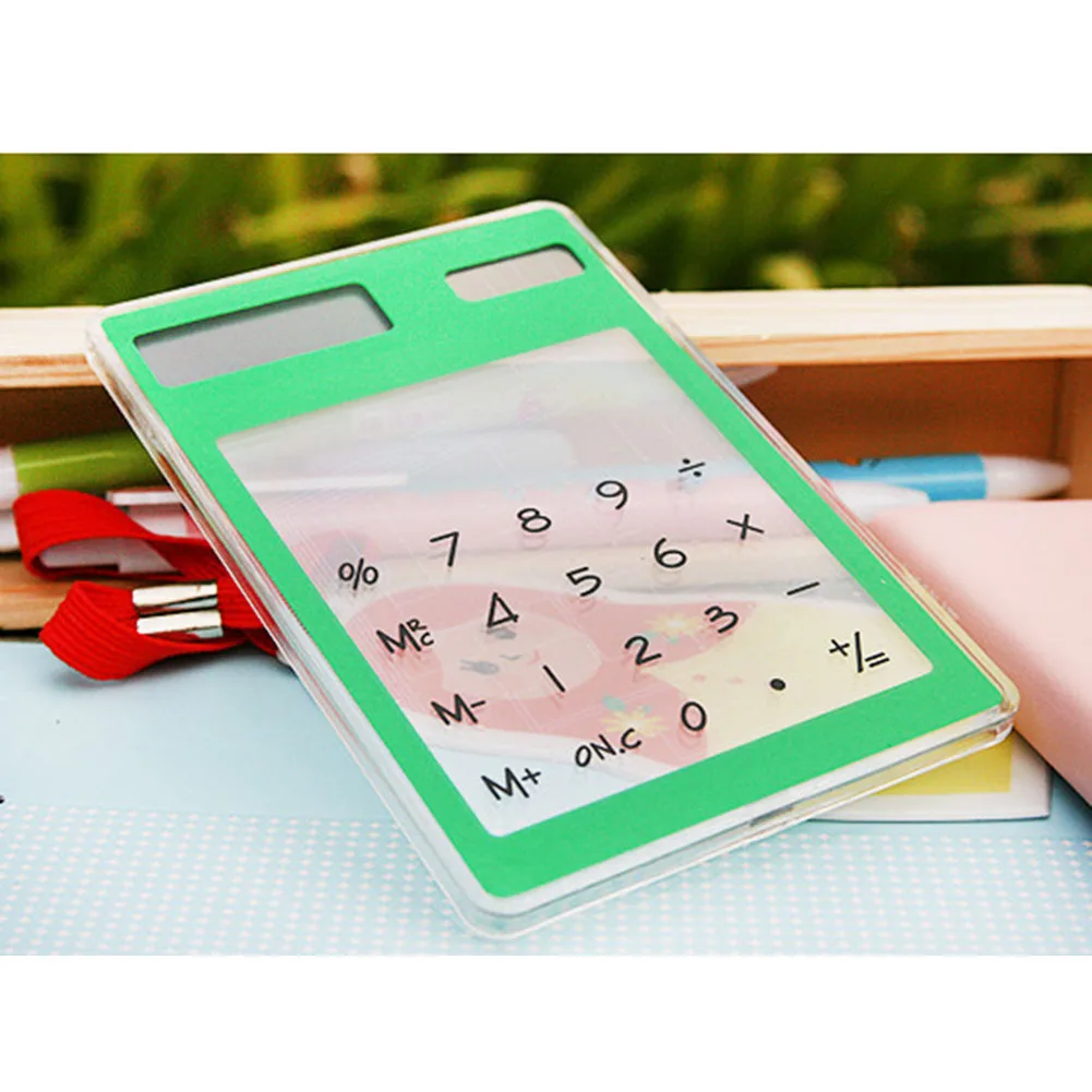 

Hot Solar Ultra Slim Touchscreen LCD 8 Digit Electronic Transparent Calculator Home Office Use NK-Shopping
