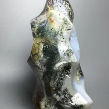 491 г редкая натуральная Океаническая яшма кварцевый кристалл пламени целебная керамическая курильница «Будда»