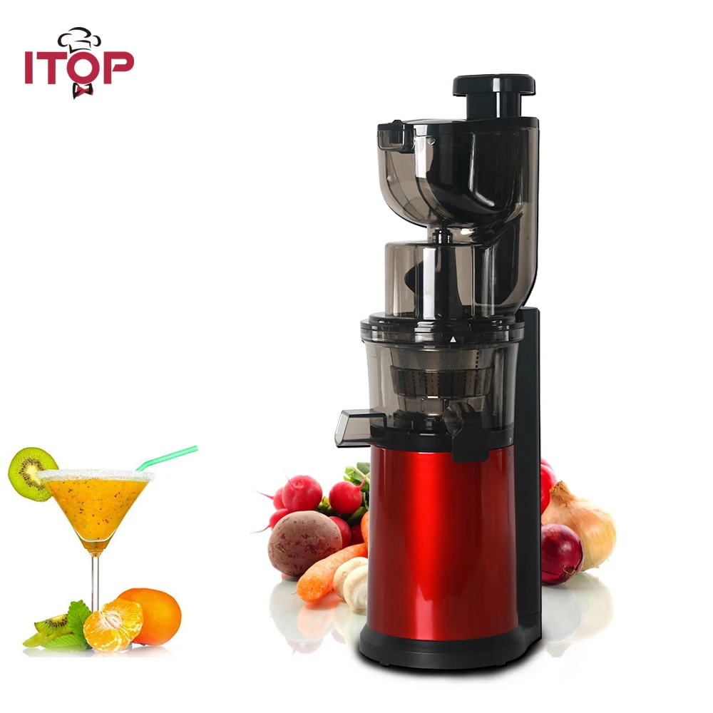 

ITOP Slow Juicer Fruit Squeezer Juice Extractor, Large Mouth Slow Juicer Household Fruit Vegetable Low Speed Citrus Juicer